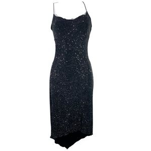 Vintage 1990s slinky black with glitter dress